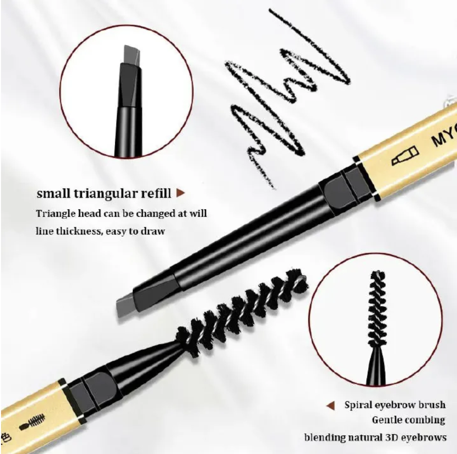 Double Head Eyebrow Pencil Super Fine Natural Long Lasting Waterproof Professional Brow Pen Eye Makeup Tattoo Eyebrow Pencil Brow Tattoo Pen Paint Makeup Eyebrows Black One size view 4