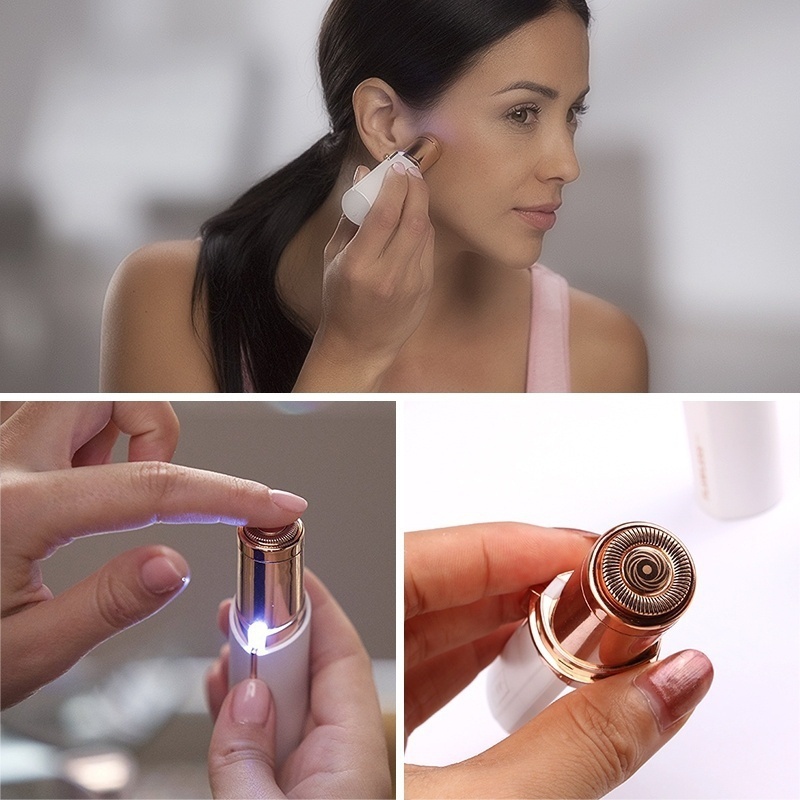 Portable Electric Women Hair Remover Razor Depilator Painless Lipstick Shaver Fashion Epilator Body Facial Hair Removal White Charging model
