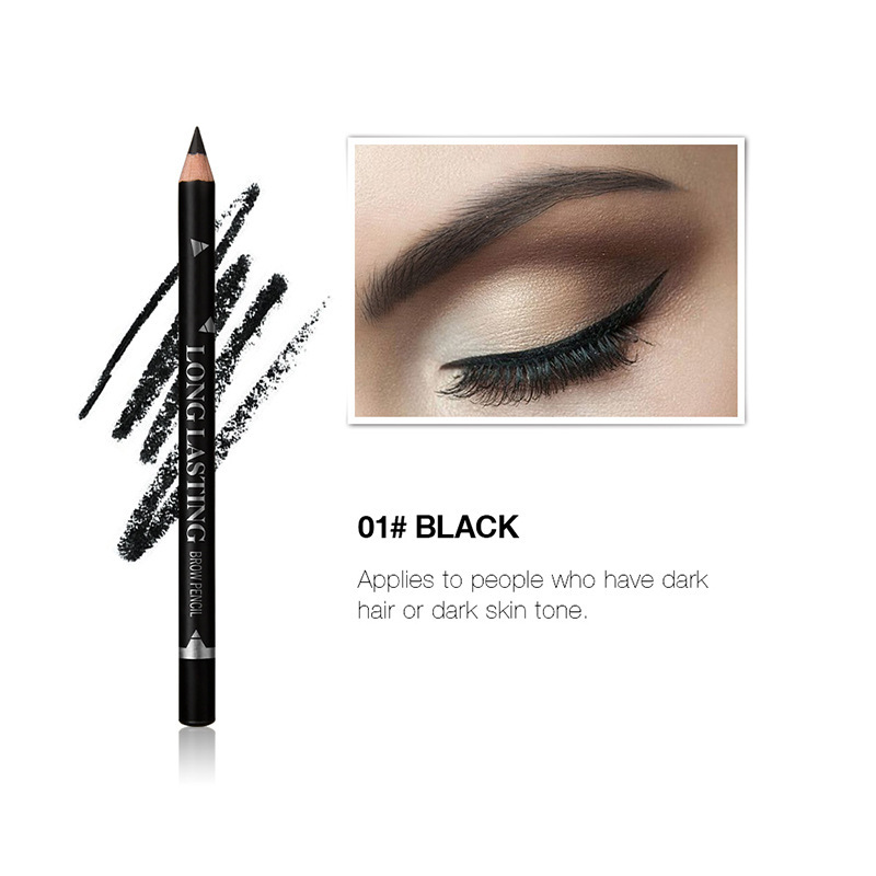 Waterproof Eye Brow Pencil Precise Brow Definer Black Blonde Brown Eyebrow Pen Long Lasting Makeup 3 Colors Cosmetic 01#Black 1pcs