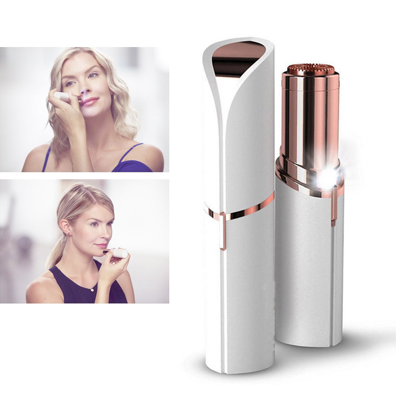 Portable Electric Women Hair Remover Razor Depilator Painless Lipstick Shaver Fashion Epilator Body Facial Hair Removal White Charging model