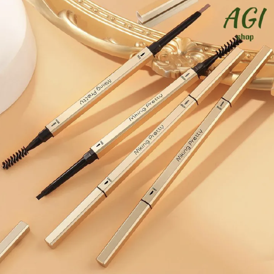 Double Head Eyebrow Pencil Super Fine Natural Long Lasting Waterproof Professional Brow Pen Eye Makeup Tattoo Eyebrow Pencil Brow Tattoo Pen Paint Makeup Eyebrows Black One size view 2