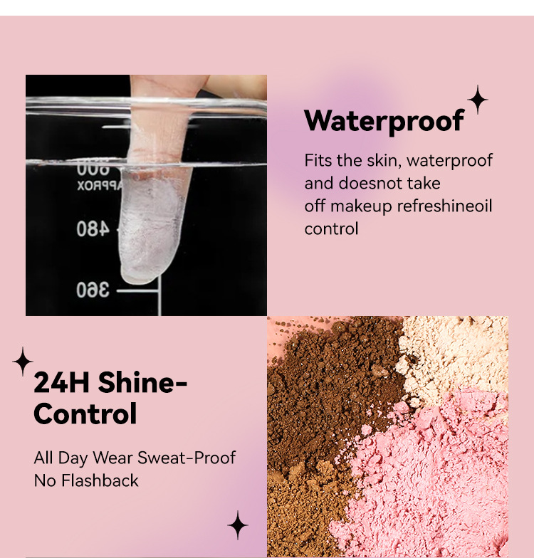 European and American popular light fog set makeup diamond powder powder pearl powder durable matte oil control waterproof powder 1# 6g