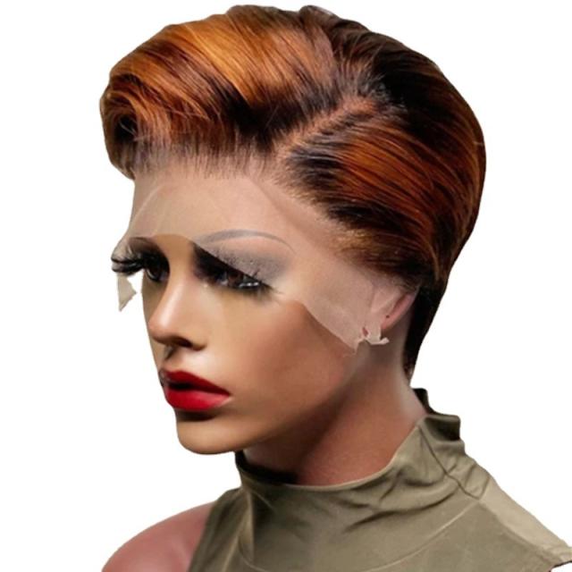 ❤️High quality❤️ short wigs European and American wigs women's fashion dyed short straight hair chemical fiber headgear