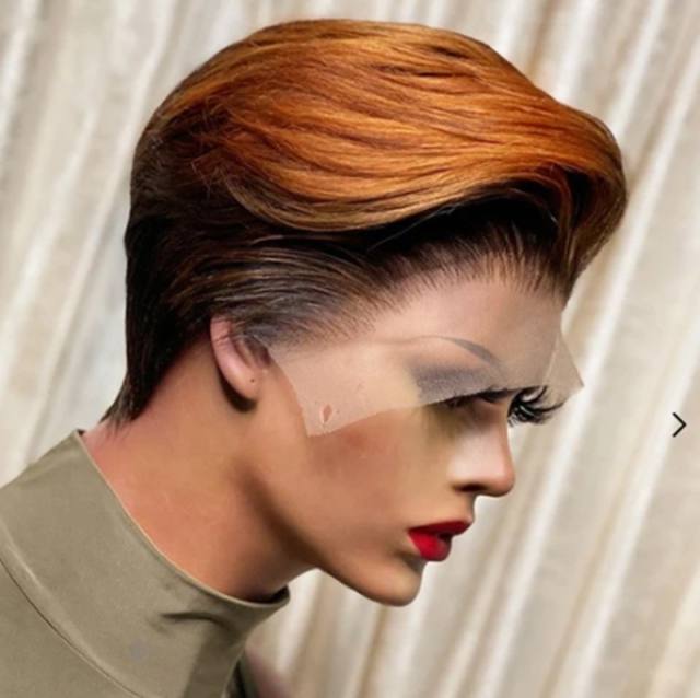 ❤️High quality❤️ short wigs European and American wigs women's fashion dyed short straight hair chemical fiber headgear