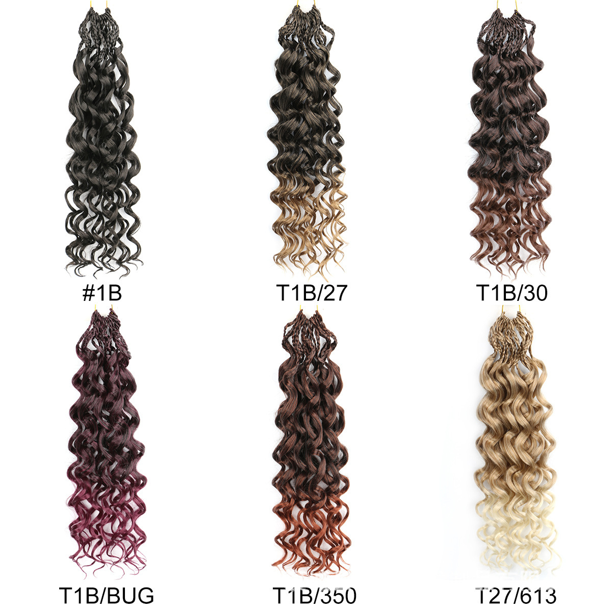 Cross-border European and American three-strand braid GOGO Crochet Hair Latin curl chemical fiber crochet hair dirty braid wig black 14inch