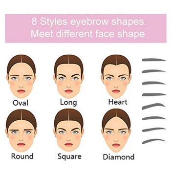 8 In 1 Reusable Eyebrow Stencil Beauty Makeup Brow Stamp Template Eyebrows Shape Set Eye Brow Makeup Tools Purple 8pcs/set view 3