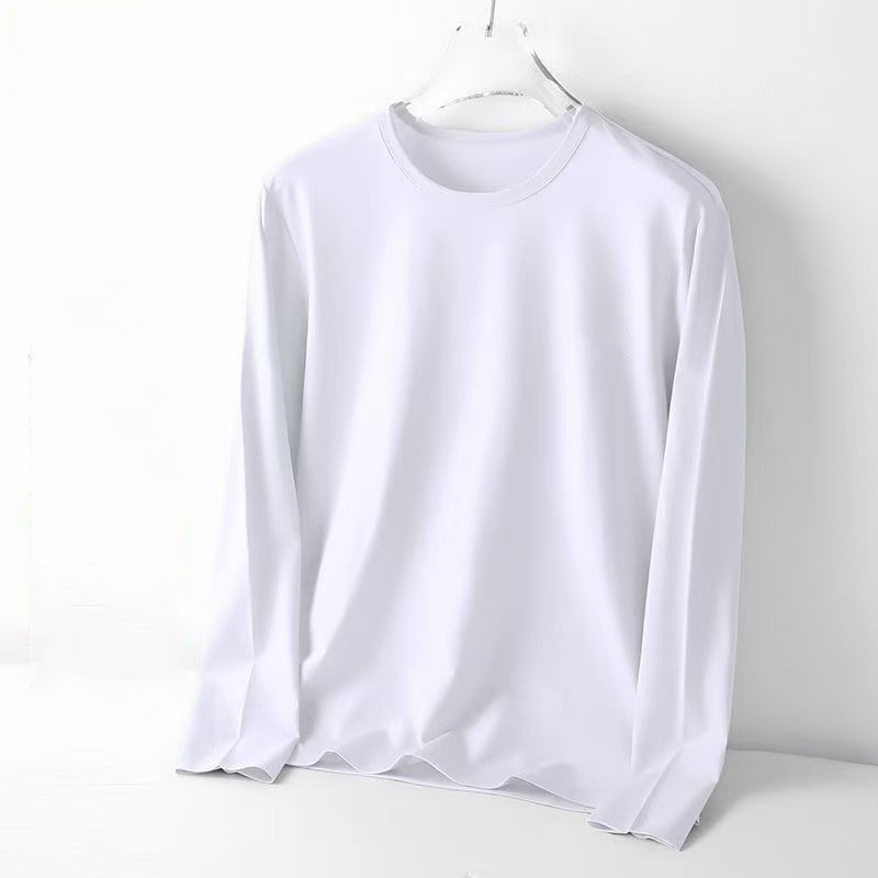 New autumn and winter men's double-sided German velvet versatile warm inner layer bottom shirt, half high neck solid color long sleeved T-shirt, autumn clothes Style_1 M