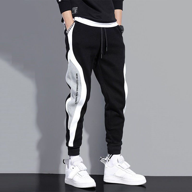 Men'S Clothing Activewear Pants Casual Sports Sweatpants Men'S Loose Leggings Trousers Spliced Running Training Large Size Pants Casual Pants Black XL