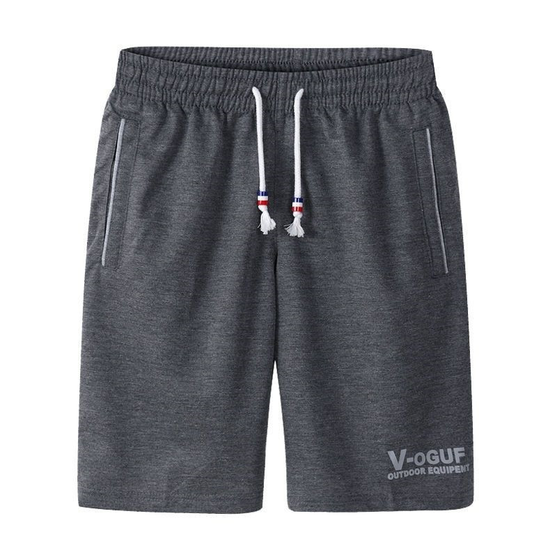 Summer men's pants, men's sports shorts, men's youth trendy workwear, cropped pants, loose casual pants, men's beach pants black XL