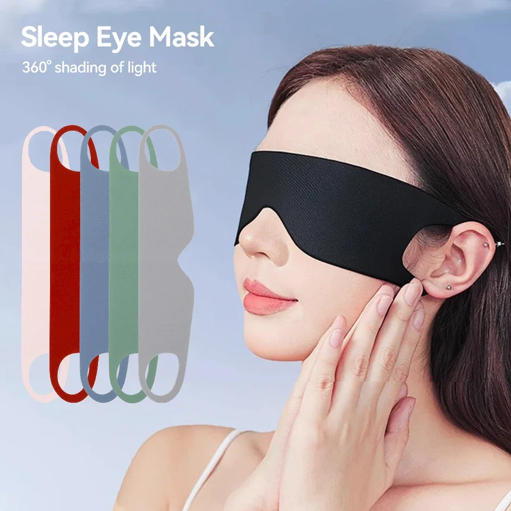 Zero Pressure Sleep Masks Sleeping Mask Eye Cover Lightweight Breathable Blackout Eye Mask with Ear Hook Elastic Strap Soft Comfortable Adjustable for Men Women All Sleep Positions Black Blindfold