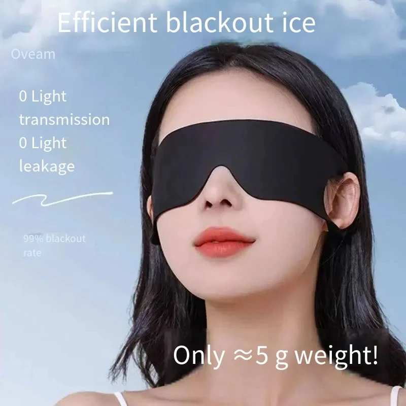 Zero Pressure Sleep Masks Sleeping Mask Eye Cover Lightweight Breathable Blackout Eye Mask with Ear Hook Elastic Strap Soft Comfortable Adjustable for Men Women All Sleep Positions Black Blindfold