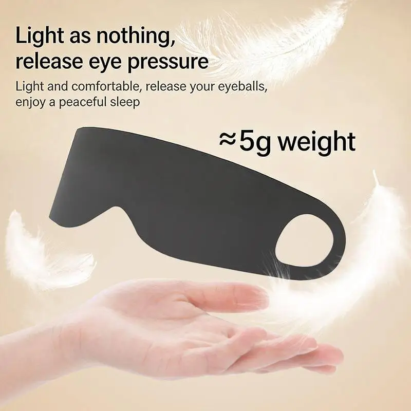 Zero Pressure Sleep Masks Sleeping Mask Eye Cover Lightweight Breathable Blackout Eye Mask with Ear Hook Elastic Strap Soft Comfortable Adjustable for Men Women All Sleep Positions Black Blindfold