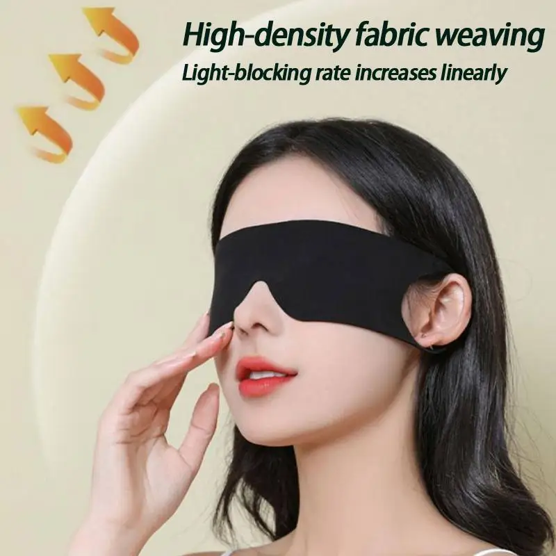 Zero Pressure Sleep Masks Sleeping Mask Eye Cover Lightweight Breathable Blackout Eye Mask with Ear Hook Elastic Strap Soft Comfortable Adjustable for Men Women All Sleep Positions Black Blindfold