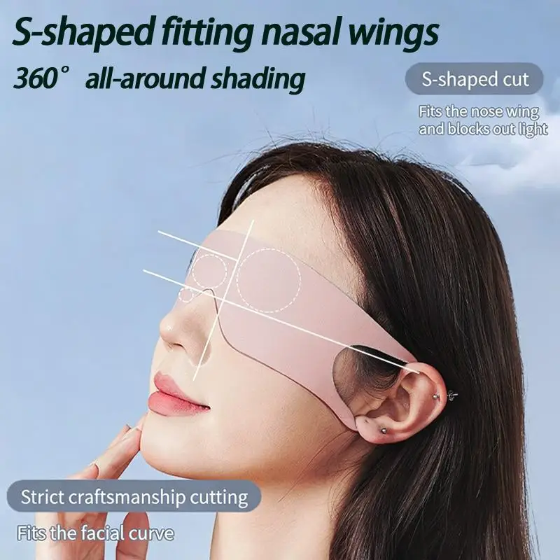 Zero Pressure Sleep Masks Sleeping Mask Eye Cover Lightweight Breathable Blackout Eye Mask with Ear Hook Elastic Strap Soft Comfortable Adjustable for Men Women All Sleep Positions Black Blindfold
