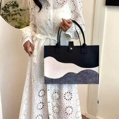 New Arrivals Large Capacity Felt Tote Bags Reusable All In One Multiuse Women Shoulder Bag Gift Shopping Bag Ladies Bag Fashion Bag Women Casual Trendy Shoulder Bag Women Handbags Ladies Shoulder Bags