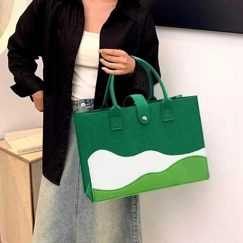New Arrivals Large Capacity Felt Tote Bags Reusable All In One Multiuse Women Shoulder Bag Gift Shopping Bag Ladies Bag Fashion Bag Women Casual Trendy Shoulder Bag Women Handbags Ladies Shoulder Bags