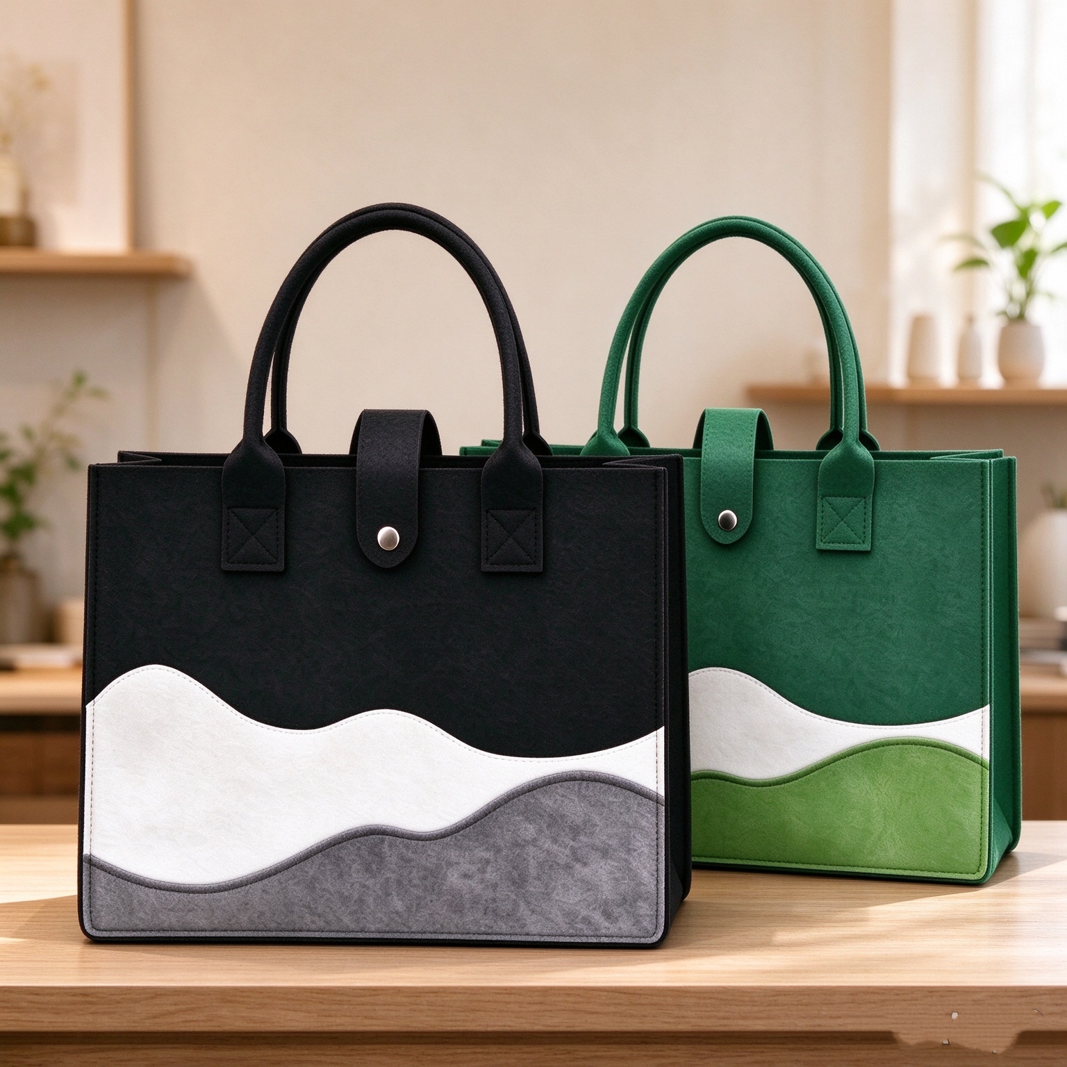 New Arrivals Large Capacity Felt Tote Bags Reusable All In One Multiuse Women Shoulder Bag Gift Shopping Bag Ladies Bag Fashion Bag Women Casual Trendy Shoulder Bag Women Handbags Ladies Shoulder Bags