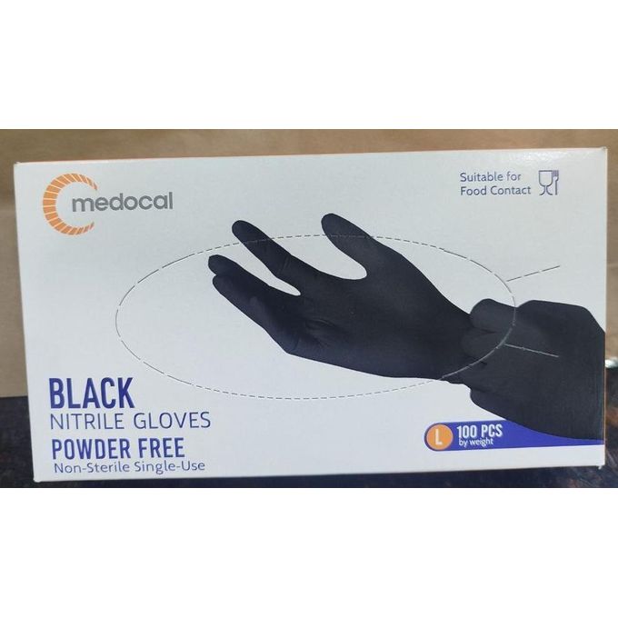 Black Food handling Gloves Nitrile - 100 pcs