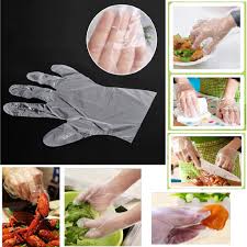 100pcs Transparent Disposable Kitchen Gloves For BBQ Eco-friendly Food Gloves One-off Gloves convenient for handling all food types,good for home,party or events use,also good for  wearing and eating.