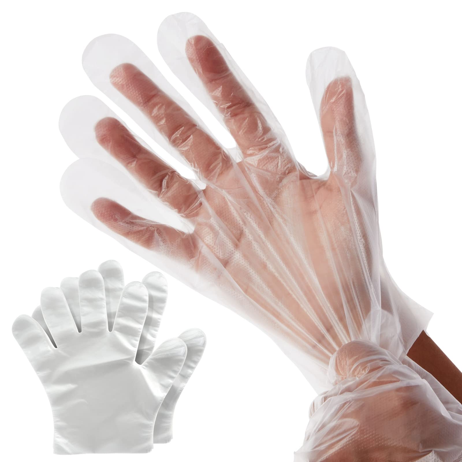 100pcs Transparent Disposable Kitchen Gloves For BBQ Eco-friendly Food Gloves One-off Gloves convenient for handling all food types,good for home,party or events use,also good for  wearing and eating.