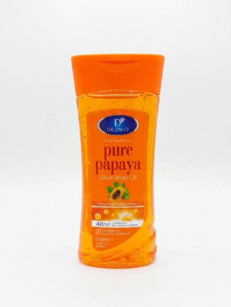 DR. DAVEY Pure Papaya Glow Body Oil - 200ml | Brightening & 48HR Hydrating Moisturizer