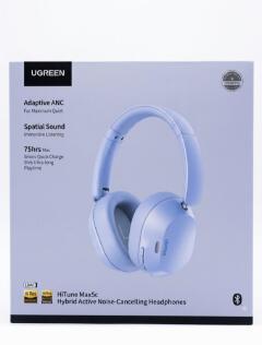 UGREEN HiTune Max5c Hybrid Active Noise Cancelling Wireless Headphones - 75Hrs Playtime, Hi-Res Audio, LDAC, Spatial Sound, Over-Ear Bluetooth Headset (Light Blue)