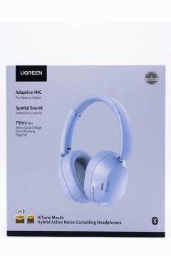 UGREEN HiTune Max5c Hybrid Active Noise Cancelling Wireless Headphones - 75Hrs Playtime, Hi-Res Audio, LDAC, Spatial Sound, Over-Ear Bluetooth Headset (Light Blue)