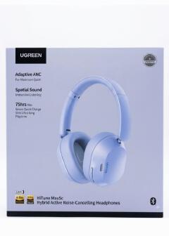 UGREEN HiTune Max5c Hybrid Active Noise Cancelling Wireless Headphones - 75Hrs Playtime, Hi-Res Audio, LDAC, Spatial Sound, Over-Ear Bluetooth Headset (Light Blue)