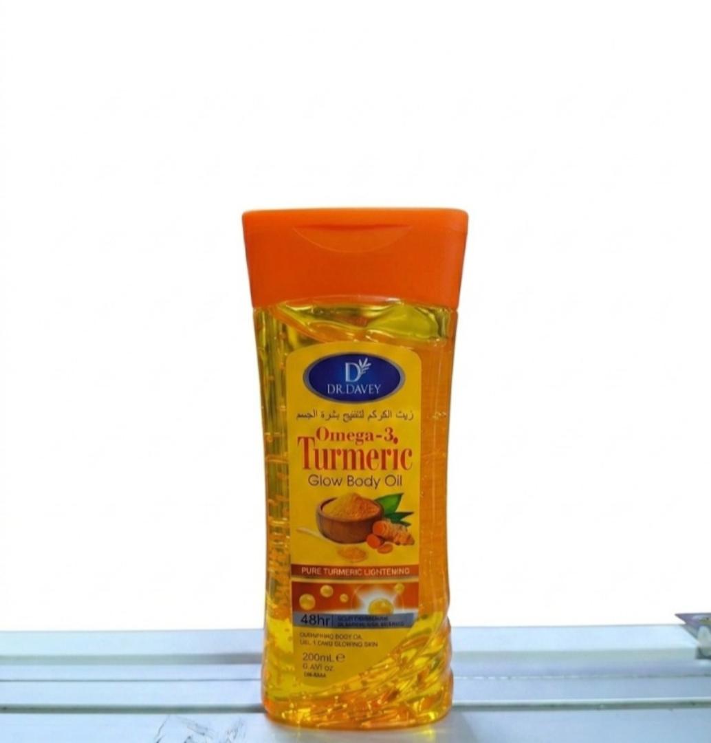 Dr. Davey Turmeric & Omega-3 Glow Body Oil - Brightening Skin Lightening Body Care 200ml