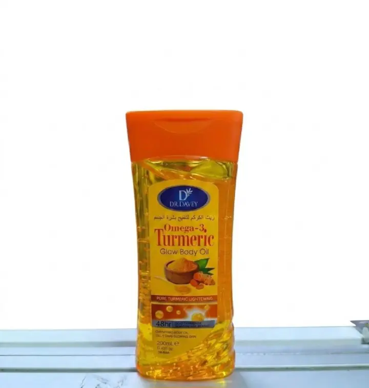 Dr. Davey Turmeric & Omega-3 Glow Body Oil - Brightening Skin Lightening Body Care 200ml