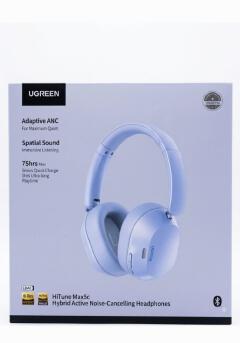 UGREEN HiTune Max5c Hybrid Active Noise Cancelling Wireless Headphones - 75Hrs Playtime, Hi-Res Audio, LDAC, Spatial Sound, Over-Ear Bluetooth Headset (Light Blue)