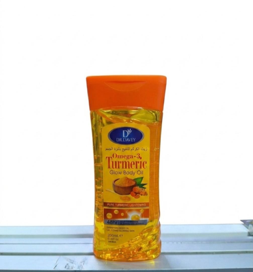 Dr. Davey Turmeric & Omega-3 Glow Body Oil - Brightening Skin Lightening Body Care 200ml