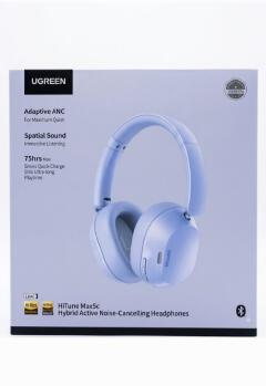 UGREEN HiTune Max5c Hybrid Active Noise Cancelling Wireless Headphones - 75Hrs Playtime, Hi-Res Audio, LDAC, Spatial Sound, Over-Ear Bluetooth Headset (Light Blue)