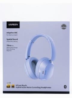 UGREEN HiTune Max5c Hybrid Active Noise Cancelling Wireless Headphones - 75Hrs Playtime, Hi-Res Audio, LDAC, Spatial Sound, Over-Ear Bluetooth Headset (Light Blue)