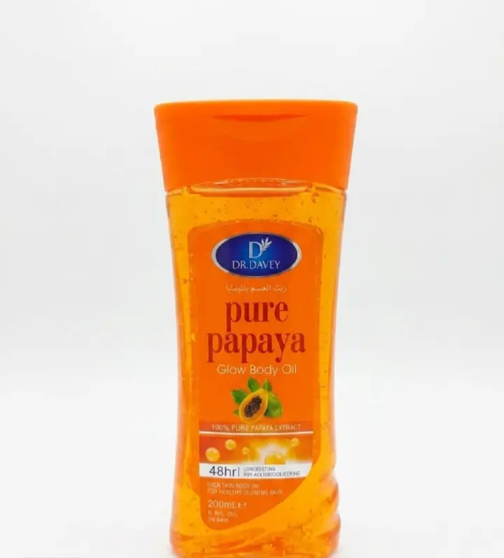 DR. DAVEY Pure Papaya Glow Body Oil - 200ml | Brightening & 48HR Hydrating Moisturizer