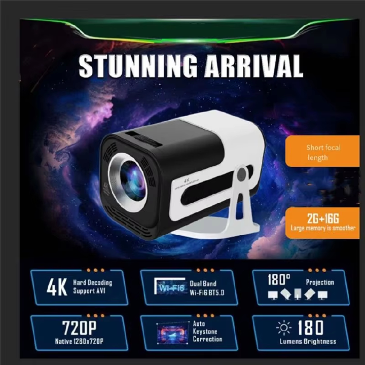 【Savannah Mart】Retail! JY320 Mini Projector 720P Android 13 4K Support, 180 ANSI, WiFi 6, BT 5.0, Cinema 180° Rotable Video Projection EU PLUG - AliExpress 13
