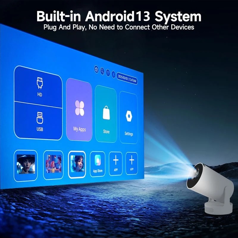 【Savannah Mart】HY300UItra 8K Wifi6 Projector 290ANSI Android 13 Dual WIFI 6_ BT5.0 1280_720P Home Cinema Outdoor portable HY300 Pro + - AliExpress