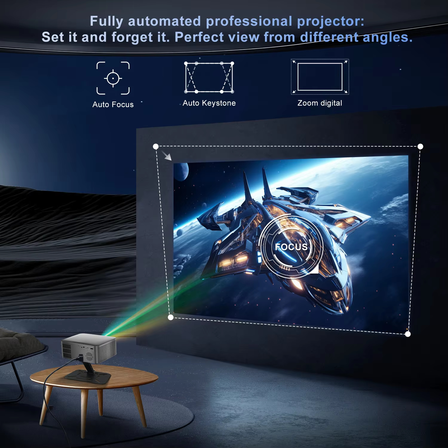 【Savannah Mart】P60PRO Salange New Smart Projector Android 14 5G Wifi6 Bluetooth Mini Beamer Home Cinema Theater Outdoor TV 4K Movie Portable Projector