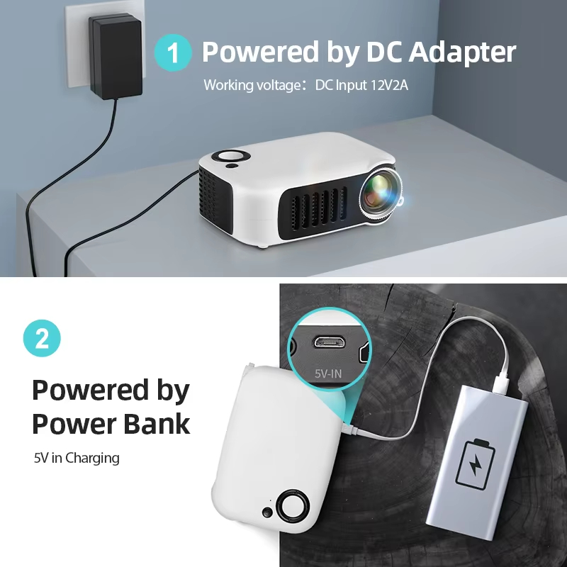 【Savannah Mart】A2000 MINI Projector Portable 3D LED Video Projectors Home Cinema Theater Game Laser Beamer Smart TV BOX 1080P 4K Via HD Port A2000