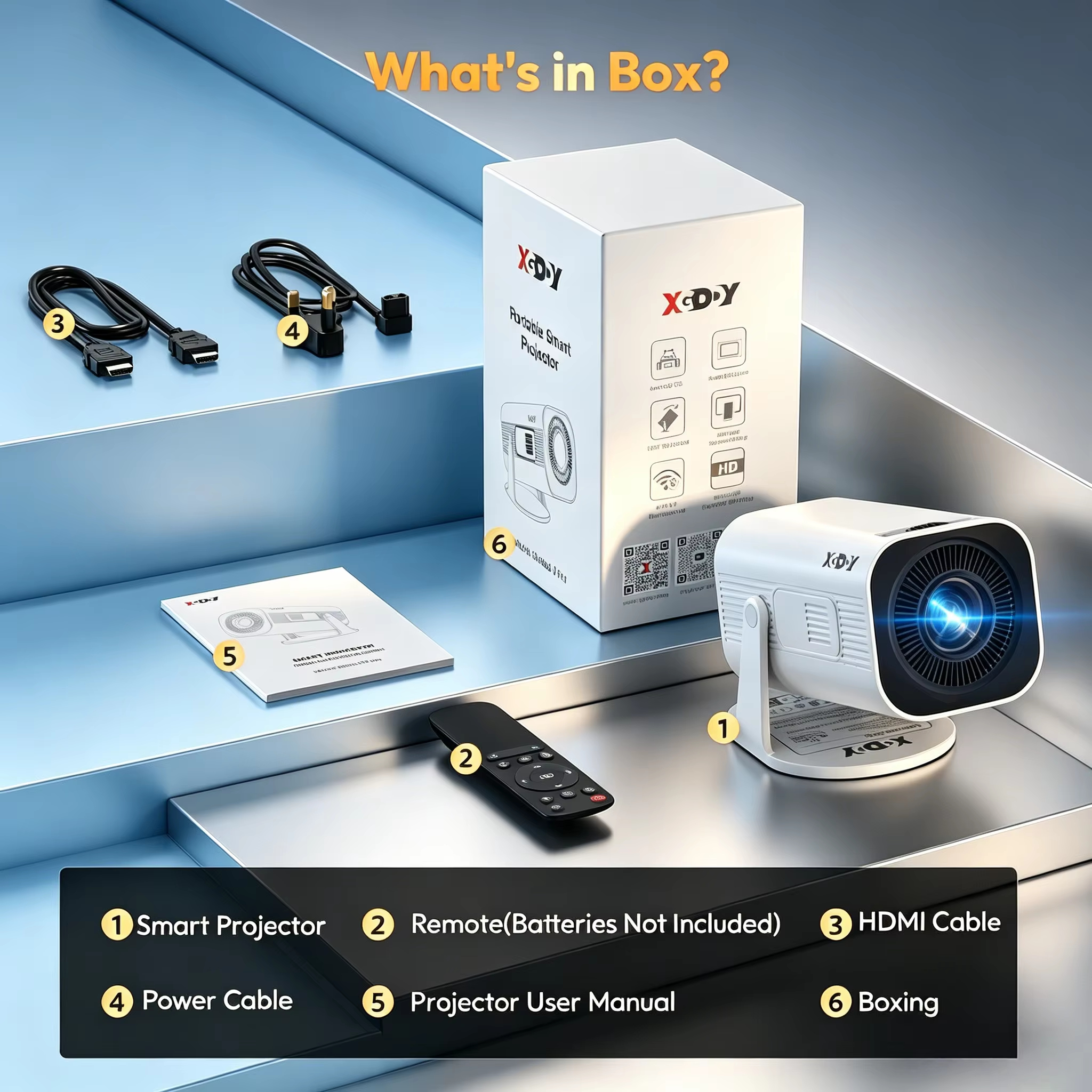 【Savannah Mart】P330  4K 1080p LED Projector with 12000 Lumen Brightness, WiFi 6 Bluetooth 5.0 Portable Home Theater System for entertainment