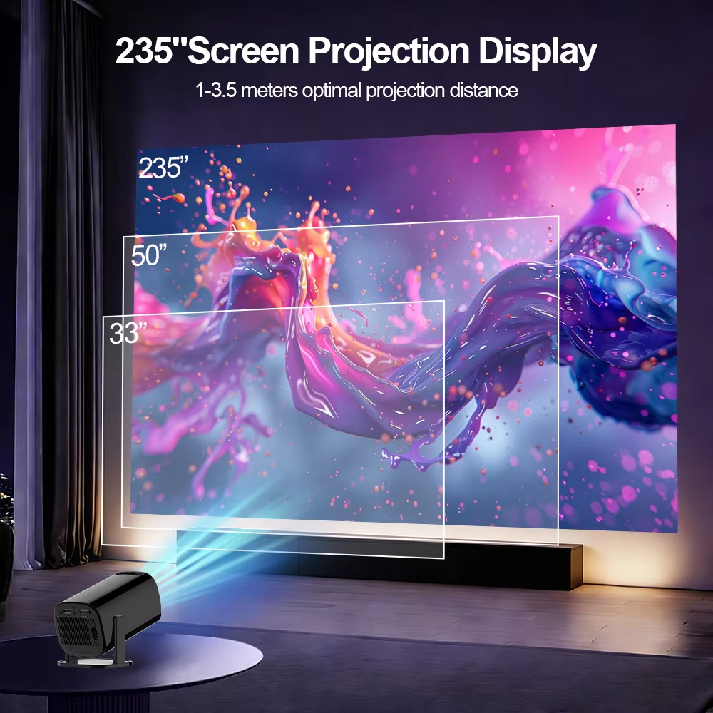 【Savannah Mart】 V1 8K Projector Android 14 Dual Wifi6 300ANSI AllwinnerH723 BT5.4 1280x720P Resolution Home Cinema OutdoorProjector