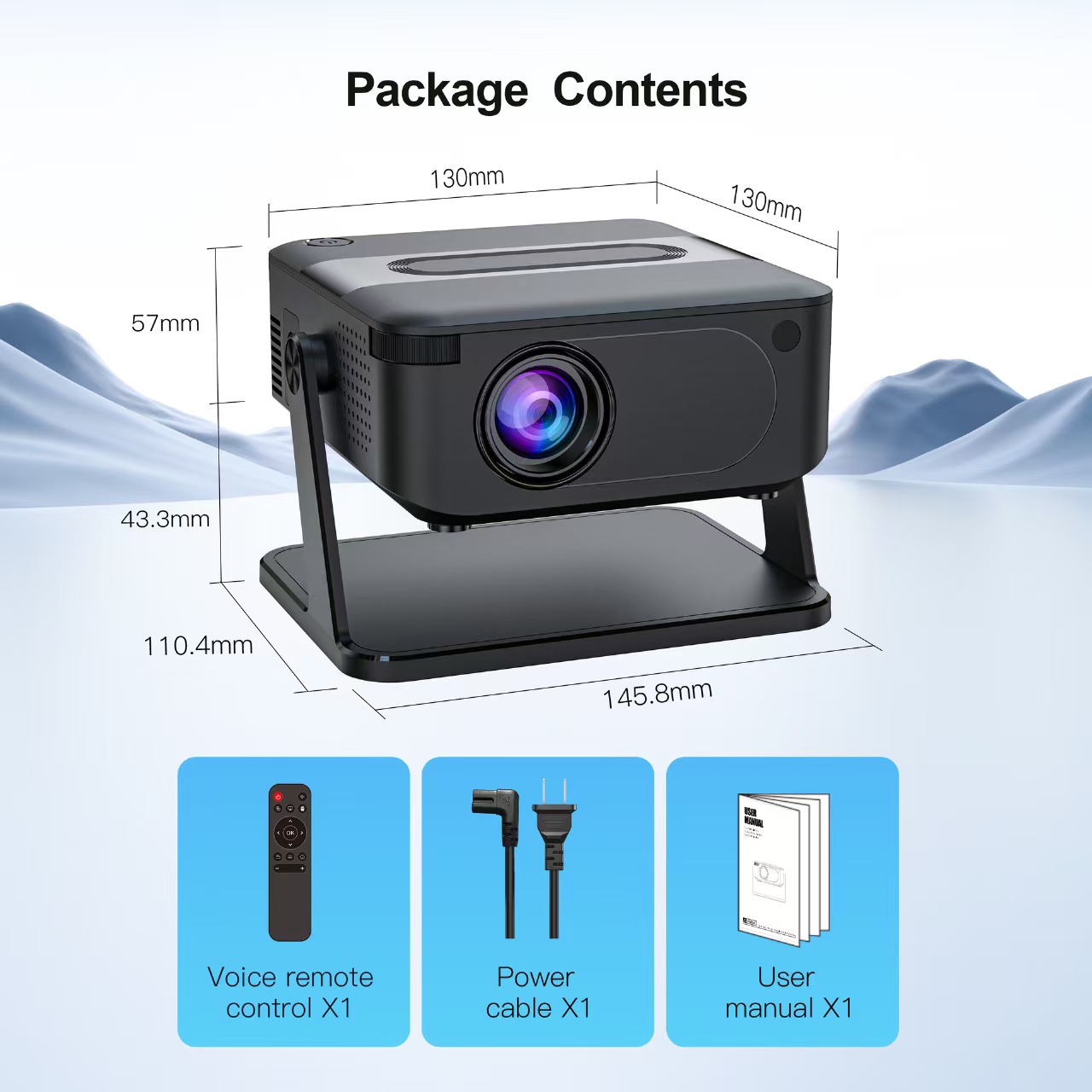 【Savannah Mart】HA109 Projector 4K Android 11 720P Projectors Wifi5 200" Portable Projector Bt5.4 1280*720P Home Cinema Outdoor Projetor