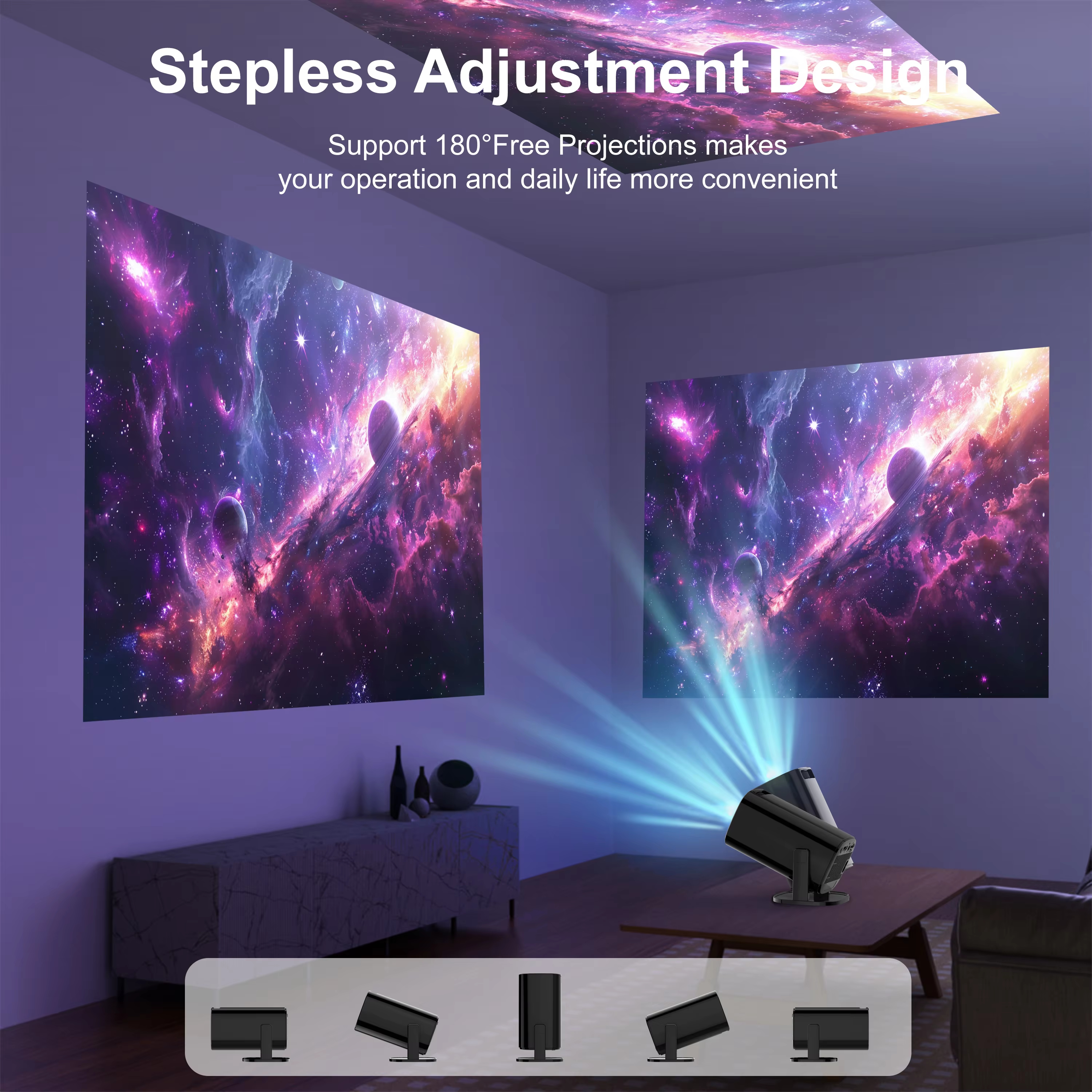 【Savannah Mart】 V1 8K Projector Android 14 Dual Wifi6 300ANSI AllwinnerH723 BT5.4 1280x720P Resolution Home Cinema OutdoorProjector