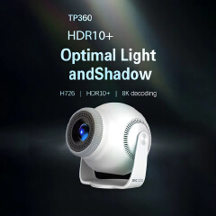 【Savannah Mart】TP360  Velec Projector Android 14 8K Decoding Auto Focus 450 ANSI 720P TP360 New Portable Outdoor Movie Projector For Home Theater