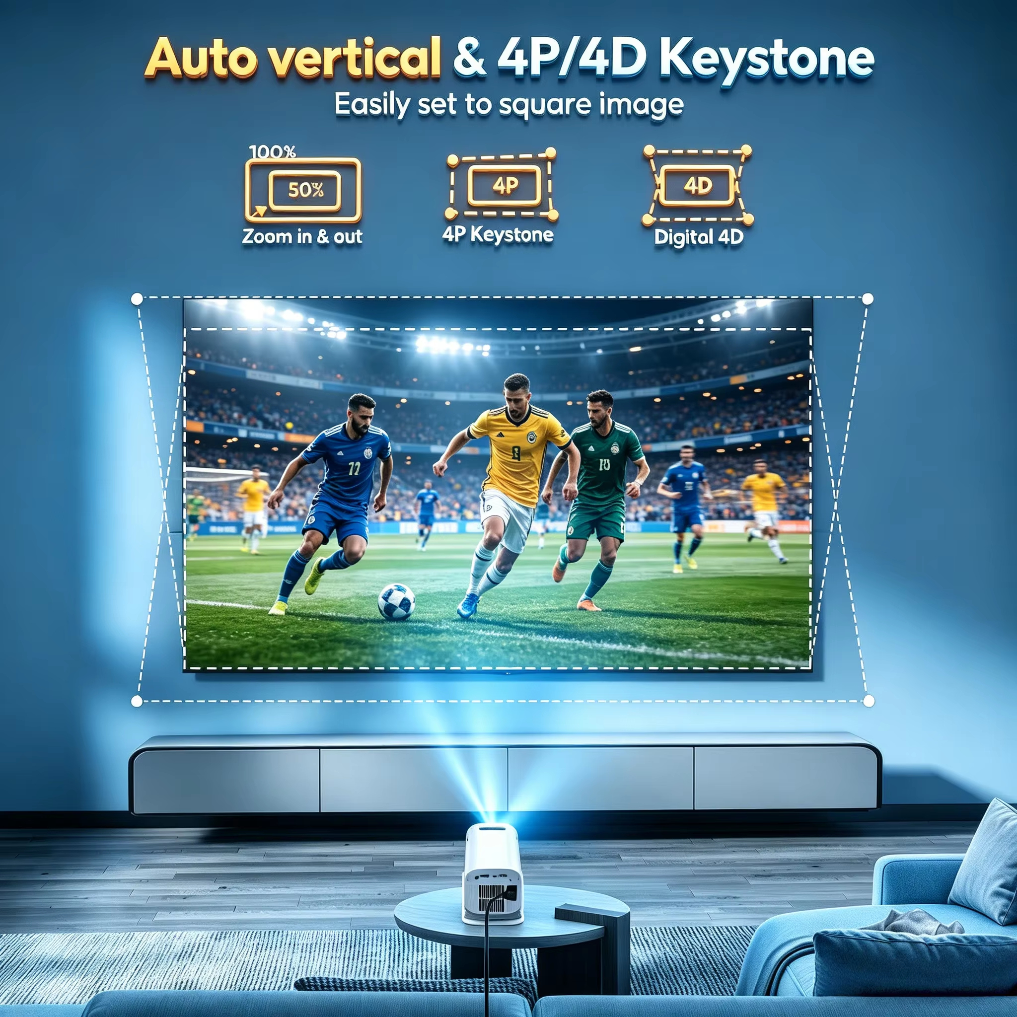 【Savannah Mart】P330  4K 1080p LED Projector with 12000 Lumen Brightness, WiFi 6 Bluetooth 5.0 Portable Home Theater System for entertainment