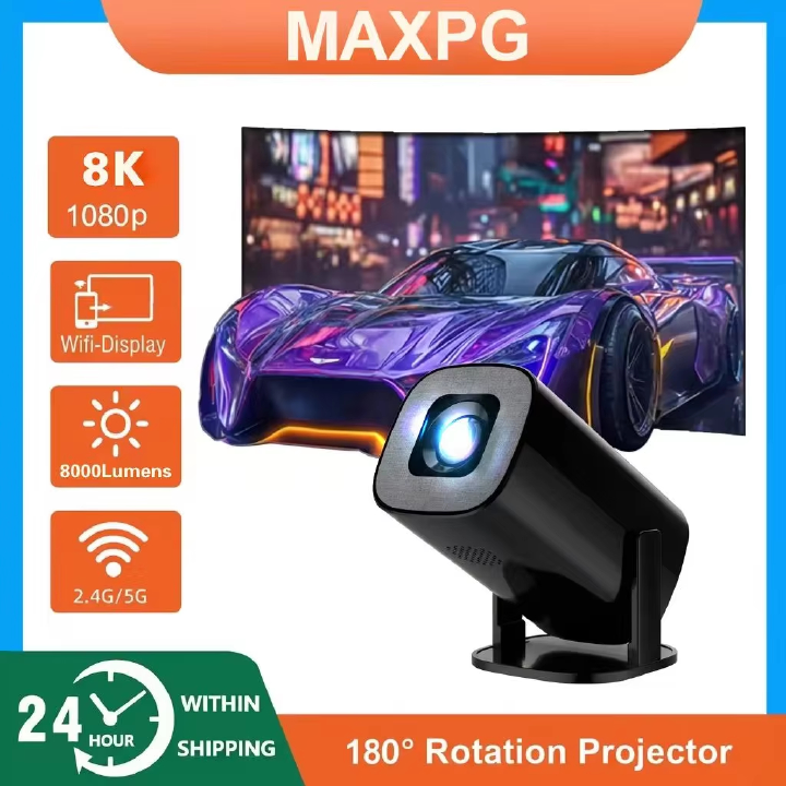【Savannah Mart】 V1 8K Projector Android 14 Dual Wifi6 300ANSI AllwinnerH723 BT5.4 1280x720P Resolution Home Cinema OutdoorProjector