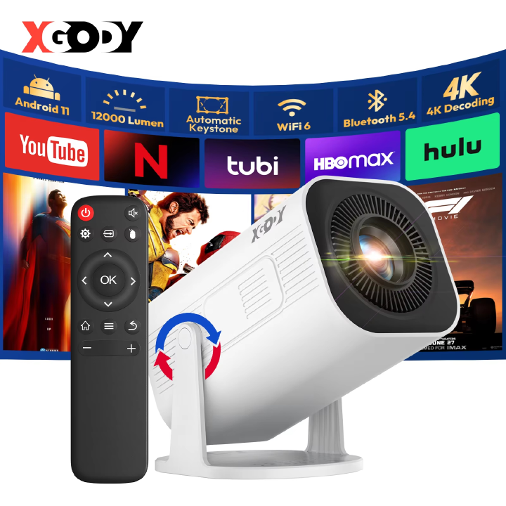 【Savannah Mart】P330  4K 1080p LED Projector with 12000 Lumen Brightness, WiFi 6 Bluetooth 5.0 Portable Home Theater System for entertainment