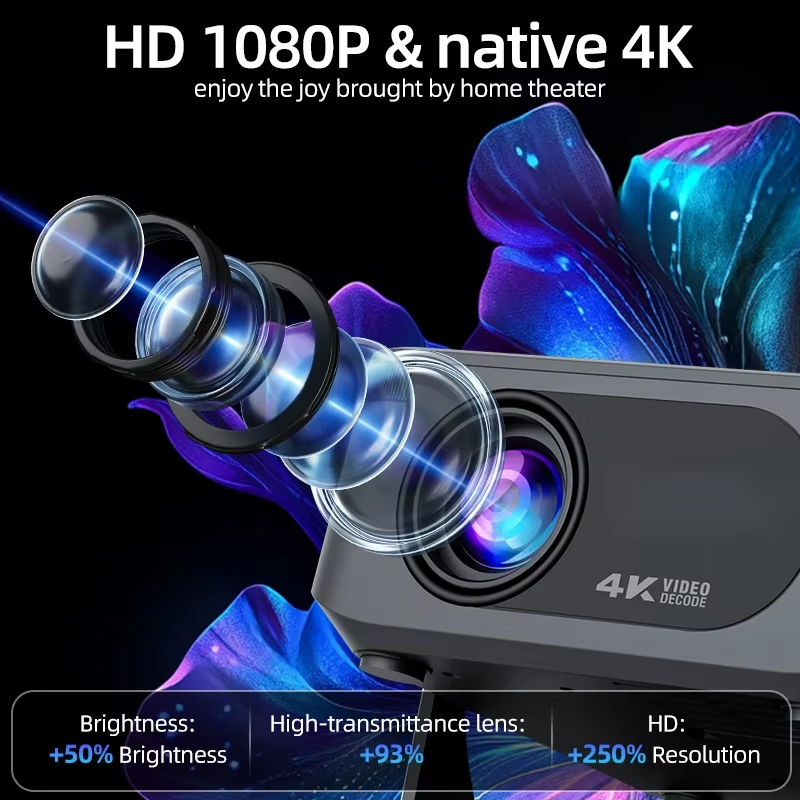 【Savannah Mart】HA109 Projector 4K Android 11 720P Projectors Wifi5 200" Portable Projector Bt5.4 1280*720P Home Cinema Outdoor Projetor