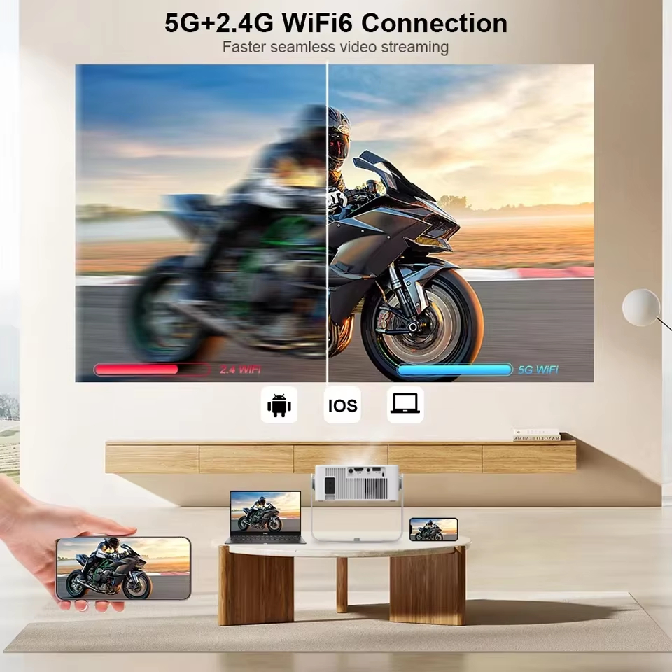 【Savannah Mart】New X3 Native 720P Projector With 4K Decoding & 2.4G 5G WiFi6 BT Home HD YOUTUBE NETFLIX Android portable intelligent projector