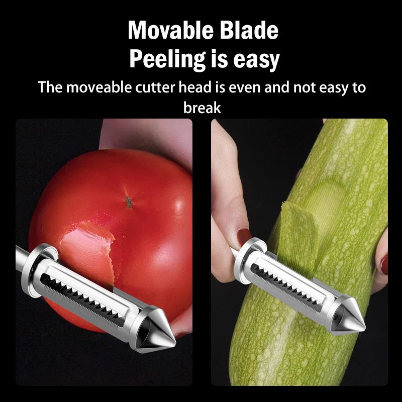 5-in-1 Peeler Fruits Vegetables Grater Two-sided Zinc Alloy Potato Paring Knife Multi Functional Stainless Steel Kitchen Tools